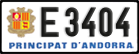 License plate of Andorra, Cars (A 1234)