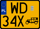 License plates of Poland, Oldtimers