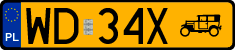 License plates of Poland, Oldtimers