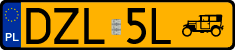 License plates of Poland, Oldtimers