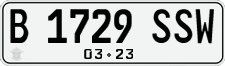 License plate of Indonesia, Regular plates