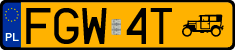 License plates of Poland, Oldtimers