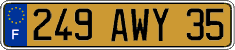 French license plate, FNI