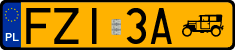 License plates of Poland, Oldtimers