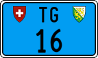 License plate of Switzerland, Work and fire vehicles (blue)