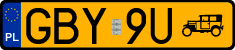 License plates of Poland, Oldtimers