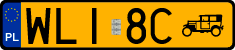 License plates of Poland, Oldtimers