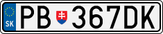 License plate of Slovakia, Cars