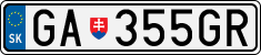 License plate of Slovakia, Cars