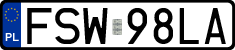 License plates of Poland, Regular car plates