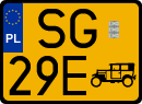 License plates of Poland, Oldtimers
