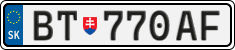 License plate of Slovakia, Cars