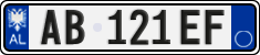 License plate of Albania, Cars (2011)
