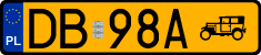 License plates of Poland, Oldtimers