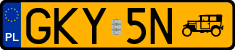 License plates of Poland, Oldtimers
