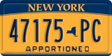New York, Specialty plates (12345-AB)
