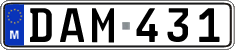 License plate of Malta, Regular plates (ABC 123)