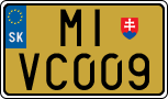 License plate of Slovakia, Export transit plates