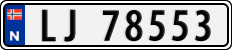 License plate of Norway, Cars