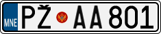License plate of Montenegro, Cars