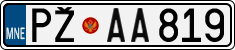 License plate of Montenegro, Cars