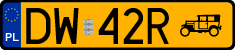 License plates of Poland, Oldtimers
