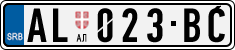 License plate of Serbia, Cars