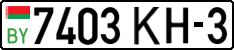License plate Belarus, Cars (2004)