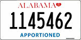 Alabama, Apportioned (1234567)