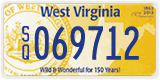 West Virginia, Sesquicentennial (S/Q 123456)