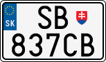 License plate of Slovakia, Cars