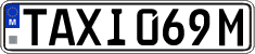License plate of Malta, Taxi (TAXI 123A)