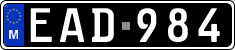 License plate of Malta, Oldtimers (ABC 123)