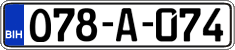 License plate of Bosnia and Herzegovina, Regular plates