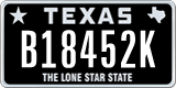 Texas, Specialty plates (A12345B)