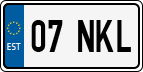 License plate of Estonia, Regular car plates (US-size)