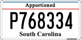 South Carolina, Apportioned (A123456)