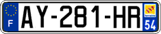 French license plate, SIV (ordinary)