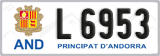 License plate of Andorra, Cars (A 1234)