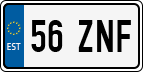 License plate of Estonia, Regular car plates (US-size)