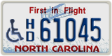 North Carolina, Vehicles for disabled persons (H/D 1234X)