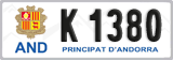 License plate of Andorra, Cars (A 1234)
