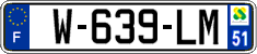 French license plate, SIV (garage)