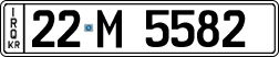 License plate of Iraq, 2022 year system