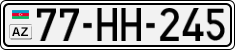 License plate of Azerbaijan, Cars