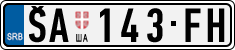License plate of Serbia, Cars