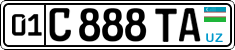 License plate of Uzbekistan, Private owners
