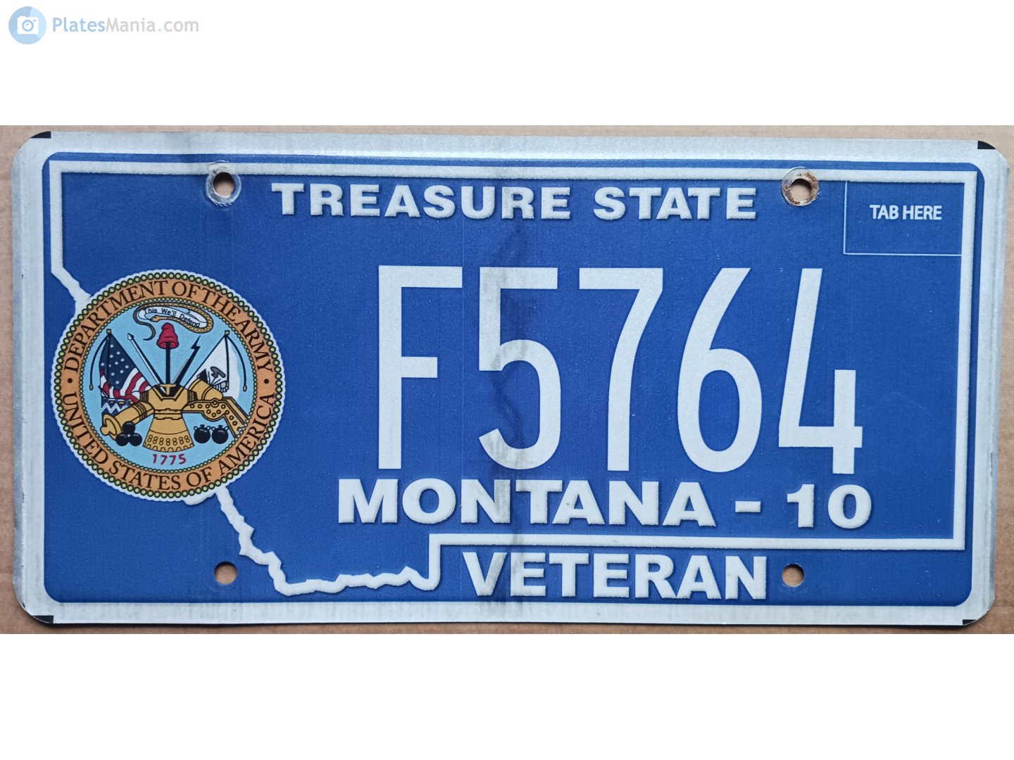 F5764, License plate without vehicle 