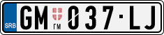License plate of Serbia, Cars