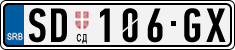 License plate of Serbia, Cars